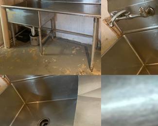 Single Compartment Stainless Steel Commercial Restaurant Sink Table