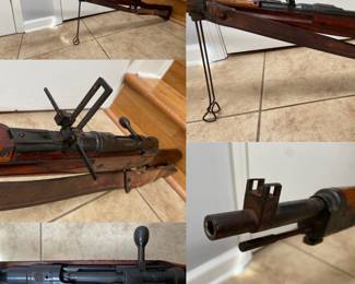 SOLD“ Serious Gun Collector”  Toyo Kogyo Arisaka  Type 99-Circa 1939-45 Short Rifle with scarce sling still attached as brought back and Deployable wire Monopod, AA 
site with wings-WWII Gun