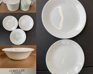 Corelle By Corning Vintage USA
111-Dinner Plates 10”
50-Plates 8-1/2”
15-Bowls
3 Bread Plates
47 Saucers