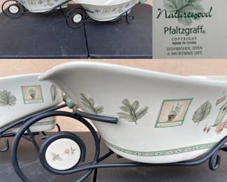 2 Naturewood by Pfaltzgraff Wheelbarrow Servers