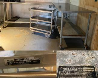 Eagle Foodservice Equipment Stainless Steel Rolling Prep Tables
Model 722 Imperial Heavy Duty Stainless Rolling Cart 