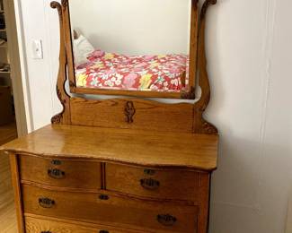 Beautiful Antique Oak Dresser with Mirror