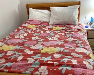 Full/Queen size maple Sled bed frame (2) plus Queen/full mattress