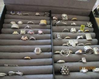 Fun Costume Jewelry Rings.  Most are sterling silver with fun and shiny stones.