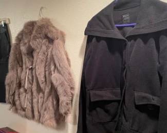 Ladies Coats.  Faux fur and knit Easy Jacket