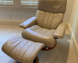 Modern Leather chair & ottoman