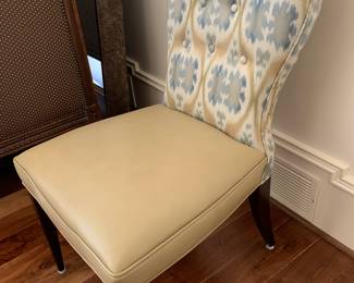 Set of 4 leather / fabric Dining Chairs