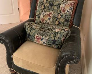 Century Furniture Co. Leather & Fabric Arm chair