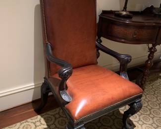 Pair Leather Arm Chairs