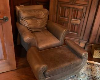 Leather Chair & Ottoman by Century Furniture Co.