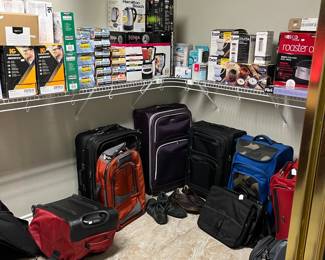 Never out of box items.  Find the top of the line back packs on the other side of this closet