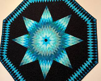 $215- HAND AND MACHINE STITCHED QUILT ENGLISH PAPER  PIECEING  OVER 1,000 STITCHES 