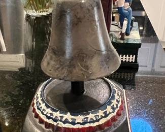 LIBERTY BELL CAST IRON MECHANICAL BANK WITH HAND PAINTED RINGS AMERICANA