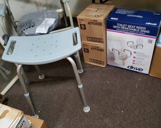Brand New Bedside Toilet, Shower Seat & Toilet Seat Riser NIB