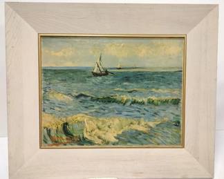 VINCENT VAN GOGH TEXTURED PRINT "ZEEGEZICHT ARIES VUE DE MER"
