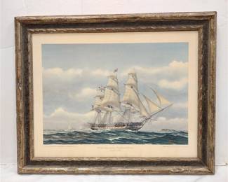 PRINT OF OLD IRONSIDES WAR SHIP
