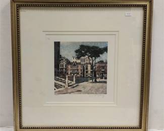 SIGNED VENICE CANAL PRINT