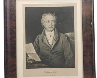 ANTIQUE PORTRAIT PRINT OF JOHANN WOLFGANG VON GOETHE