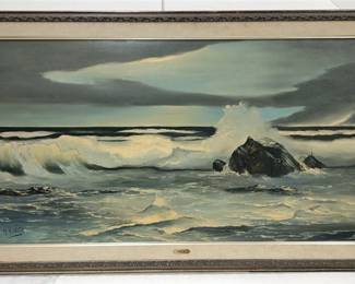 G.H. WILLE OCEAN SURF OIL ON CANVAS