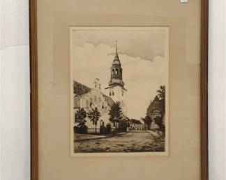 PENCIL SIGNED COLORED ENGRAVING