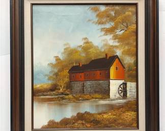 WATER WHEEL OIL ON CANVAS