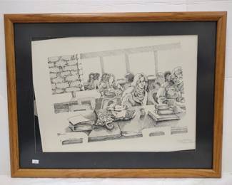 CAFETERIA SCENE ETCHING