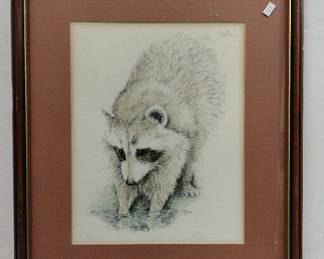 M. STAN RACCOON ETCHING