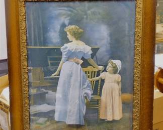 JJ. AUSTEN & CO PRINT OF MOTHER AND DAUGHTER AT THE PIANO