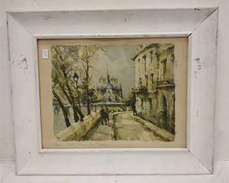  PHOTO LITHO PRINT OF A PARIS VIEW OF - NOTRE DAME LE St LOUIS
