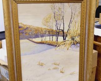 PAM BLOOMFIELD WINTER LANDSCAPE PAINTING