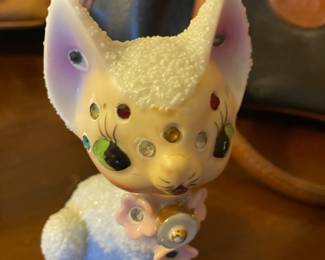 White Kitten with Jewels Figurine