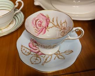 Foley "Blue " Bone China Teacup And Saucer