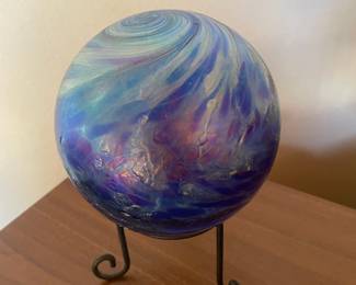 Blown Glass Purple/Blue Iridescent Float
