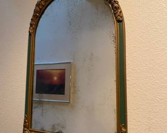 Art Deco Gold Tone/Green Mirror