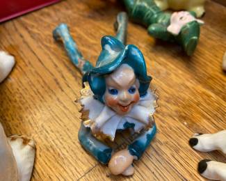 Occupied Japan Blue, White & Gold Laying Pixie Figurine