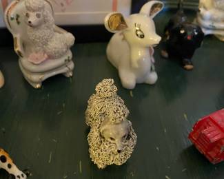 Gray Spaghetti Poodle Porcelain Figurine