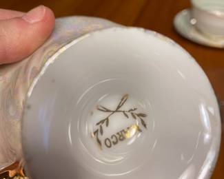 Marco Teacup & Saucer with Iridescent Rose Pattern