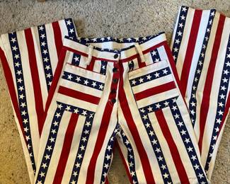 American Flag Themed Bell Bottom Pants