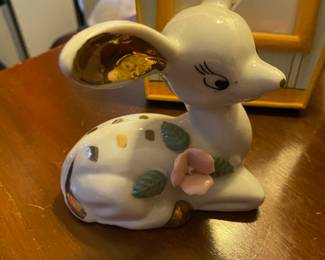 Chase "White/Gold Fawn" Hand Painted Porcelain Figurine