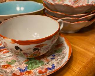 1930's Tea Cup & Saucer with Geishas Design