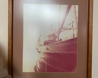 Framed & Matted Print of Sunrise Ship