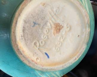 Roseville Pine Cone Turquoise Planter - 632-5