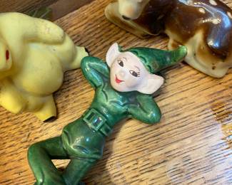 1950s Green Pixie Elf Girl Figurine