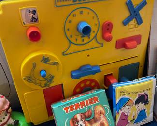 Kohner Busy Box Baby Toy, Terrier Dog with Ball Wind Up Toy with Box