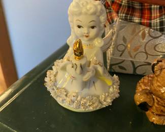Blume Porcelain Christmas Angel Holding Candle Figurine