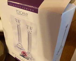 Pair of Toscany Classic Crystal Candlesticks