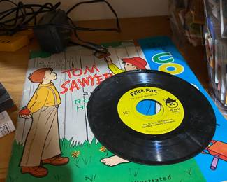 Assortment of Children's Books, Peter Pan 45 RPM Record