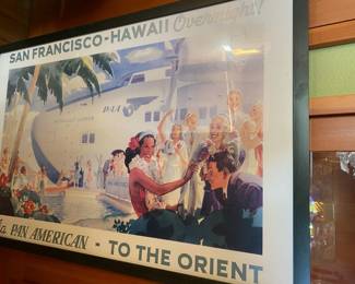 Framed Poster - 1938 Pan Am Airlines Clipper Service to Hawaii