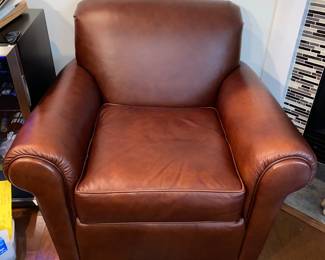 Norwalk Leather arm chair and ottoman -like new!