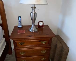 3 drawer nightstand and lamp